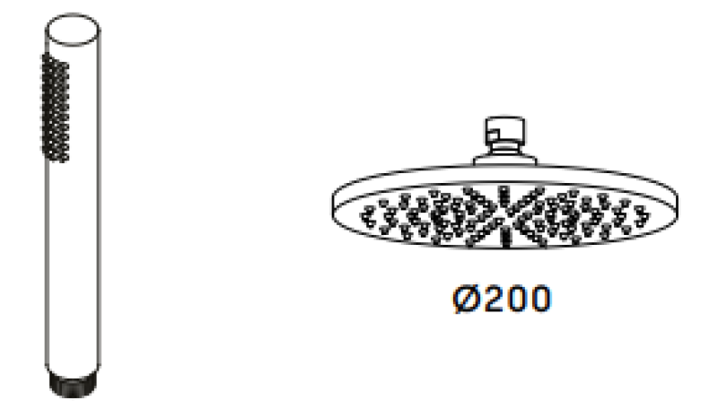 Waterevolution Flow drieweg douchemengkraan met hand- en hoofddouche RVS T131NIE