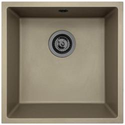 GraniteMy Universal Taupe Granitno Pomivalno Korito 40x40 cm nadpultno, podpultno in poravnano z gun metal čepom - 1208967913