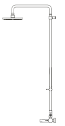Waterevolution Flow trosmerna prha z mešalno pipo, ročno in glavno prho, bakrena 250mm T131N25CPE