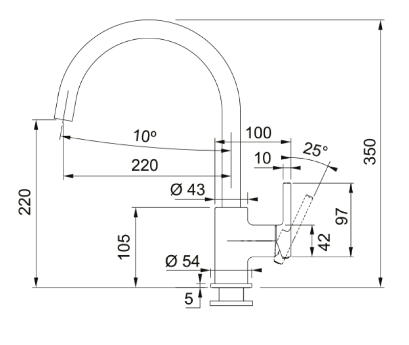 Franke Lina XL kuhinjska armatura črna z vrtljivim izlivom 115.0626.019