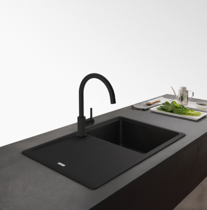 Franke Lina XL kuhinjska armatura črna z vrtljivim izlivom 115.0626.019