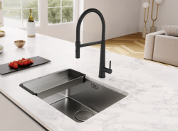 Franke Icon Enoročna Kuhinjska Armatura z Gibljivo Ročno Prho, Črna 115.0690.598