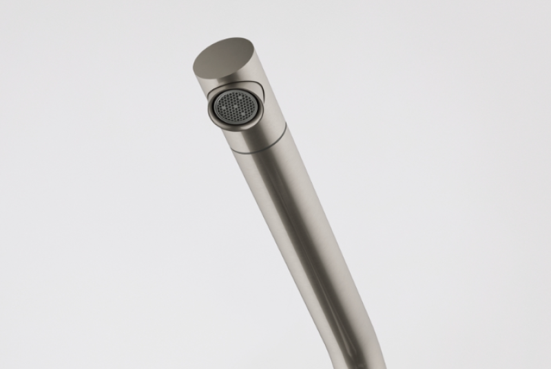 Franke Active Twist Enoročna Mešalna Armatura Nerjaveče Jeklo s Fiksnim Izlivom in Integriranim Upravljanjem Odpada 115.0653.504