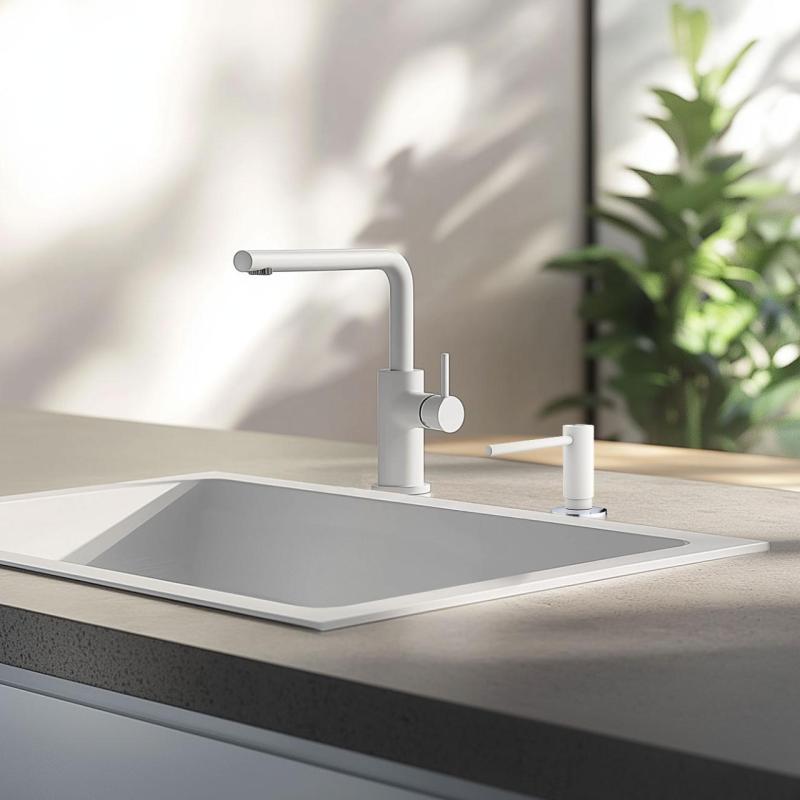 Franke Active kuhinjski vgradni dozirnik mila granit Polar White Bela 112.0633.079