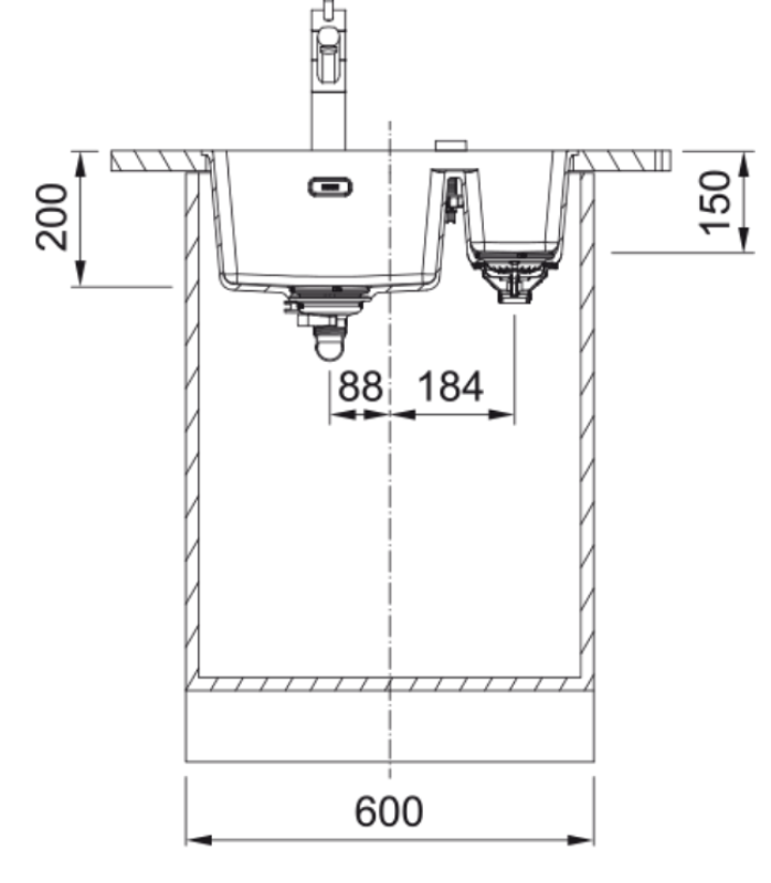 Franke Maris MRG 160-34-15 Fragranite Slate Grey Pomivalno korito Siva, temna Leva stran Vgradnja 125.0714.608