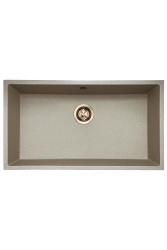 GranitMy Universele granieten beige zand spoelbak 74x40 cm opbouw, onderbouw en vlakinbouw met koperen plug 1208968019