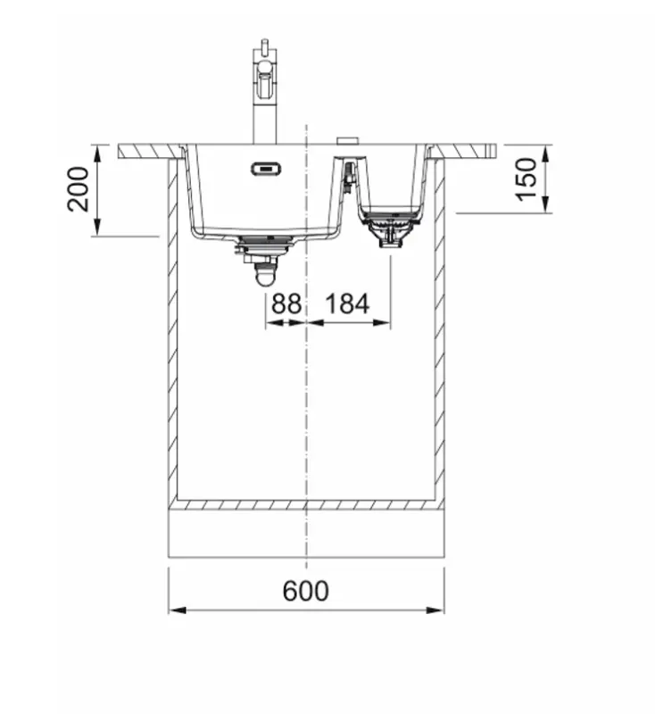 Franke Maris MRG 260-34-15 Fragranite Slate Grey Pomivalno korito Levi Siv temen Vgradnja na ravno 135.0714.635