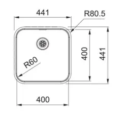 Franke Smart SRX 210.40 nerjaveče jeklo pomivalno korito 40x40 vgradnja v ravnino - 127.0688.727