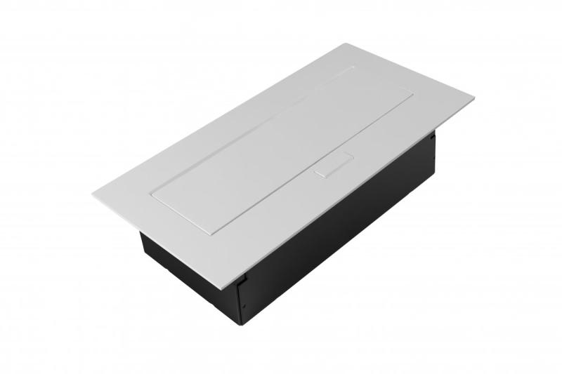 Pohištvena vtičnica 2x vtičnica z ozemljitvijo, USB A+C, napajalni kabel z vtičem, bela