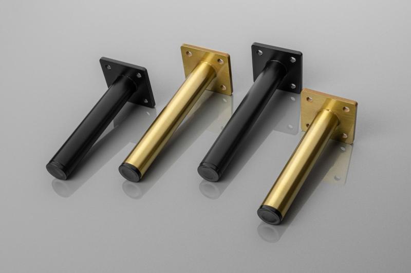 GTV RONDA SIMPLE pohištvena noga, preklopljiva, H=150 mm, fi25 mm, jeklo, mat črna