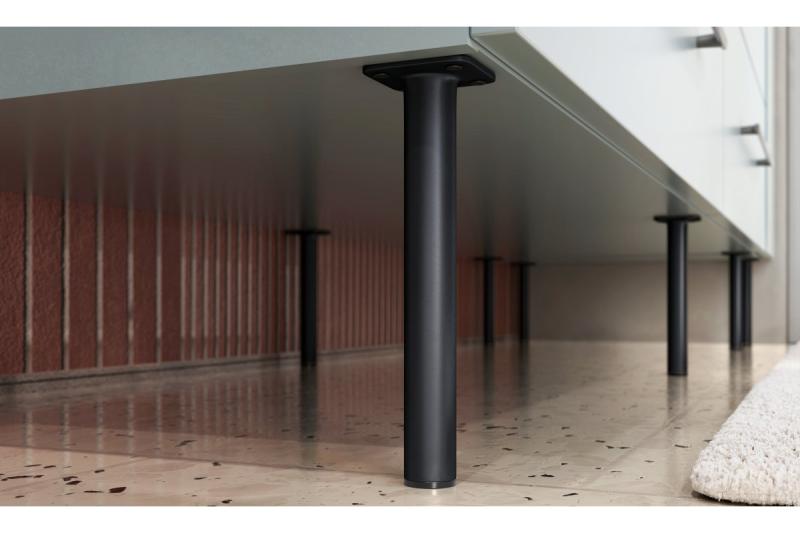 GTV RONDA SIMPLE pohištvena noga, izpostavljena, H=180 mm, fi25 mm, jeklo, črna mat