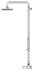 Waterevolution Flow termostatska tro-potna prha z ročno in glavno prho Medenina 250mm T131TN25LE