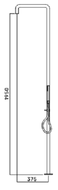 Waterevolution Flow pršni steber z mešalnim gumbom in ročno prho Baker T147CPE
