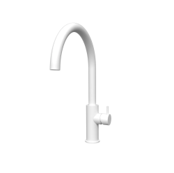 Waterevolution Flow kuhinjska pipa z okroglim vrtljivim izlivom bela T158UBR