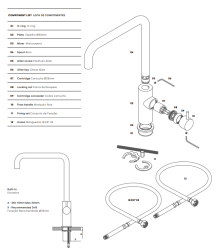 Waterevolution Flow kuhinjska armatura z vrtljivim kotnim izlivom light gold T158HWGE