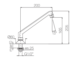 PB Pedal Line pipa izliv krom za na pult ali umivalnik 1208969768