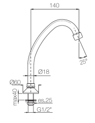 PB Pedal Line pipa izliv krom za na pult ali umivalniško površino 1208969771