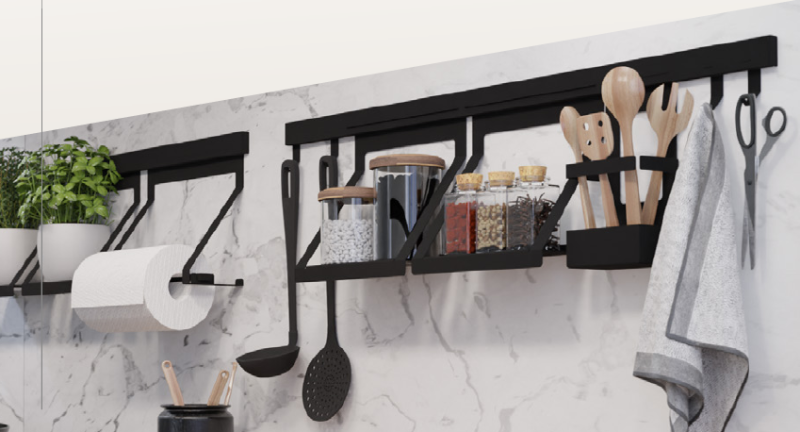 Epka Luxion Stojalo za kuhinjske tirnice Kovina Črno 1208969966