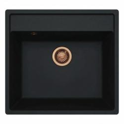GranitMy Bremen Granitno Pomivalno Korito 53x50 cm Črno - Nadgradnja, Podgradnja in Vgradnja z Luknjo za Pipo in Bakreno Zaporko 1208969970