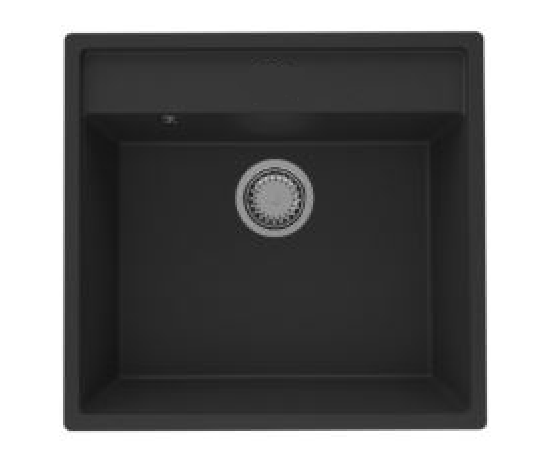 GraniteMy Bremen Granitno Pomivalno Korito 53x50 cm Črno - Nadgradnja, Podgradnja in Vgradnja z Bančnim Pipo in Gun Metal Zamaškom 1208969971