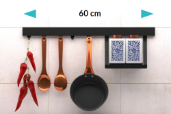 Epka Luxion Set Kuhinjske letve 60 cm z dodatki Kovinska z nevidno pritrditvijo Črna 1208969981