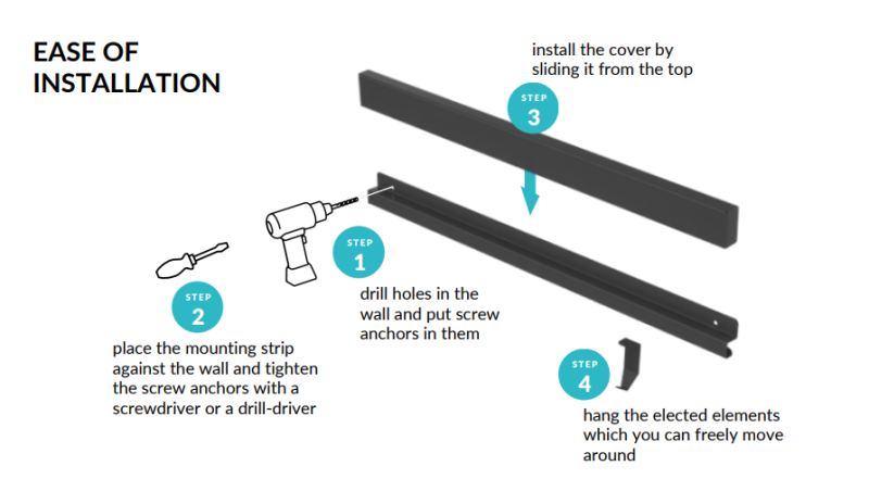 Epka Luxion Set Kuhinjske Tirnice 100 cm z Dodatki Kovina s Skritim Pritrjevanjem Črna 1208969984