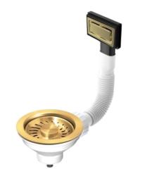 Granitemy Korfplug set Zlata, Odtok set za pomivalno korito vključno z Pravokotnim Prelivom – 1208970007
