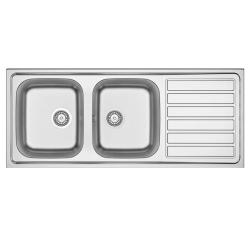 Banka Centurio 120 RVS dvojno pomivalno korito nadgradnja 120x50cm z odcejalnikom 1208970029