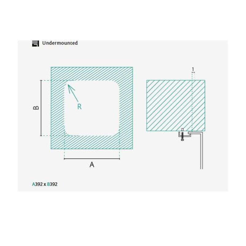 Banka IB4040 Nerjaveče Jeklo Pomivalno Korito 40 x 40 cm Podgradnja 1208970039