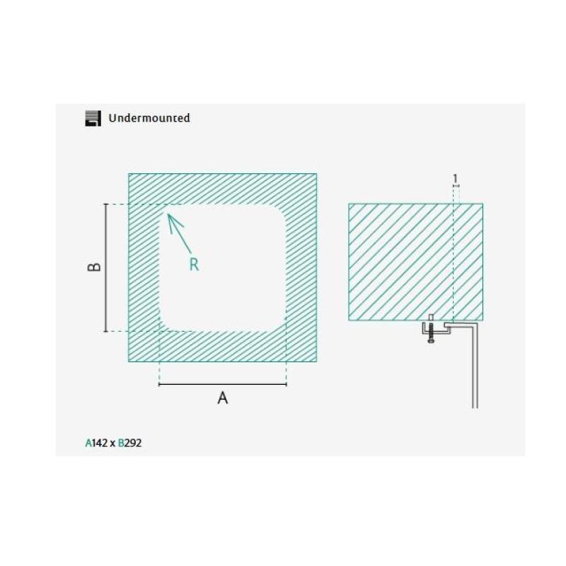 Banka IB1530 nerjavno jeklo pomivalno korito 146 x 296 mm vgradnja 1208970041