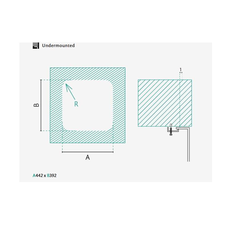 Banka IB4540 RVS Korito 45 x 40 cm Vgradnja 1208970044