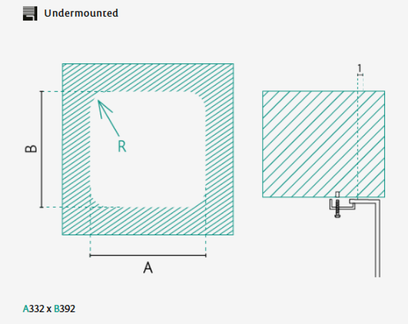 Banka IB3440 RVS Pomivalno Korito 34 x 40 cm Vgradno 1208970046