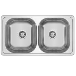 Diplomat RVS Dvojno Vgradno Korito 80x44 cm 1208970059