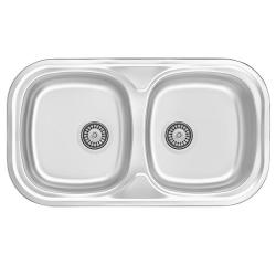 Halifax Banka RVS dvojno vgradno korito 80x45 cm 1208970060