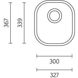 Banko Denver RVS pomivalno korito 300 x 339 mm vgradno 1208970065