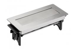 Podaljšek za pisarno brez kasete, trojna vtičnica z ozemljitvijo, 1,5 m napajalni kabel z vtičem, nerjaveče jeklo.