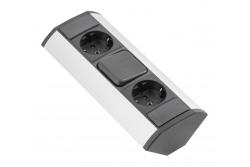 MINI kotni podaljšek s stikalom in 2 vtičnicama Schuko 230 V 16 A