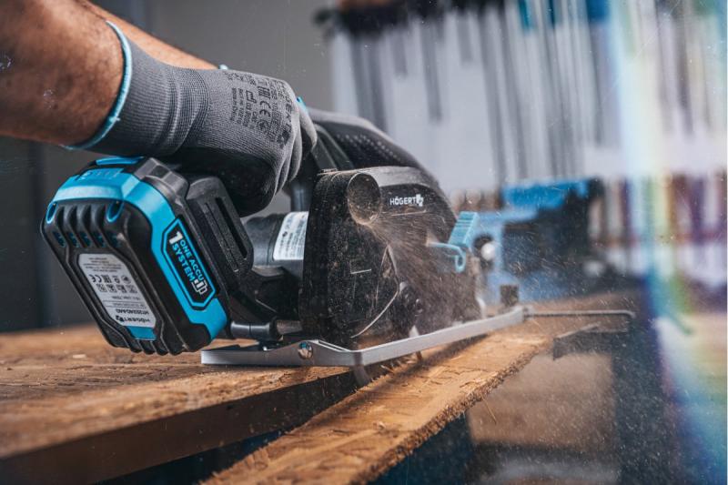 HÖGERT akumulatorska krožna žaga, 18V, brez akumulatorja, priključek za sesalnik