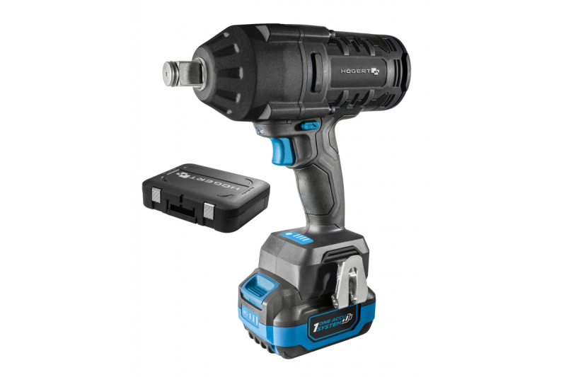 HÖGERT akumulatorski udarni vijačnik, brezkrtačni, 1000 Nm, 18V z baterijo, polnilnik