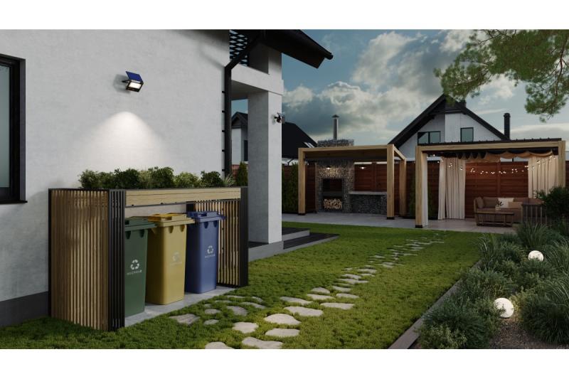 Sončna poplava z detektorjem gibanja in senzorjem somraka GUARDOS, LED, 300lm, 6400K, 1200mAh, IP65, lažna kamera