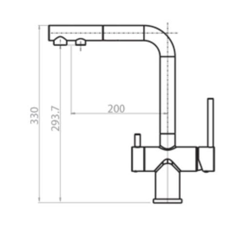 Ausmann Ellington 3-smerna kuhinjska armatura z izvlečno izlivno cevjo in filtrirano vodo – Črna - 1208970497