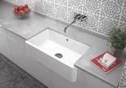 Ausmann Ceramic Mira Keramična Bela Pomivalno Korito - Nadgradna, Podgradna in Vgradna 795 x 460 mm 1208970515