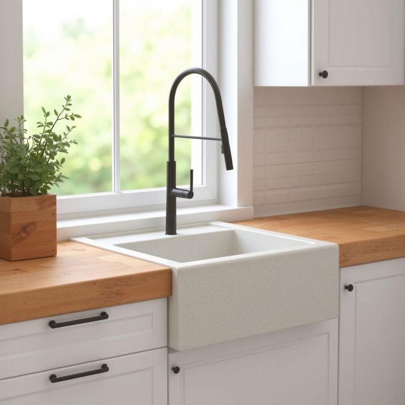 Graniteland Arno Granit Beli Pomivalnik medgradnja 582x620mm z inox kvadratnim Čepom 1208970604