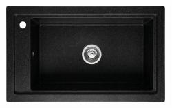 Graniteland Magra Graniti črni arduin trdi kamen Umivalnik za vgradnjo 686x427 mm z luknjo za pipo in RVS čep 1208970615