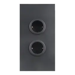 Energiekolom met 2 geaarde stopcontacten zwart 1208970642.