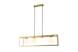 OUTLET Okvir Poškodovano Dekor Avelin viseča svetilka z zlatim pravokotnim okvirjem širine 80 cm 2287