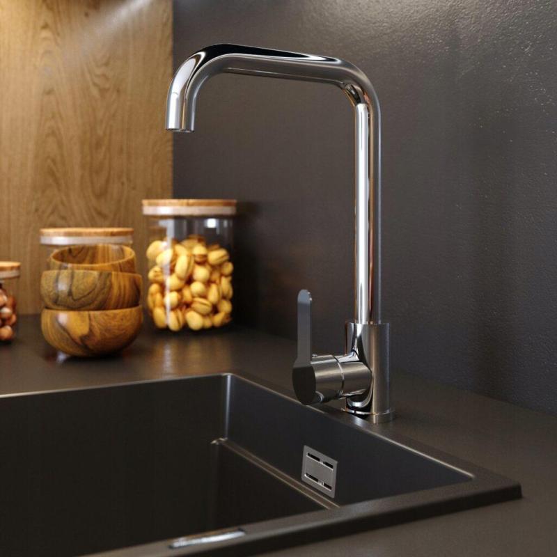 Graniteland Stellar Kuhinjska armatura Krom z vrtljivim izlivom 1208970667