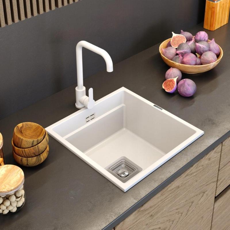 Graniteland Stellar Kuhinjska Armatura Bela z Vrtljivim Izlivom 1208970668