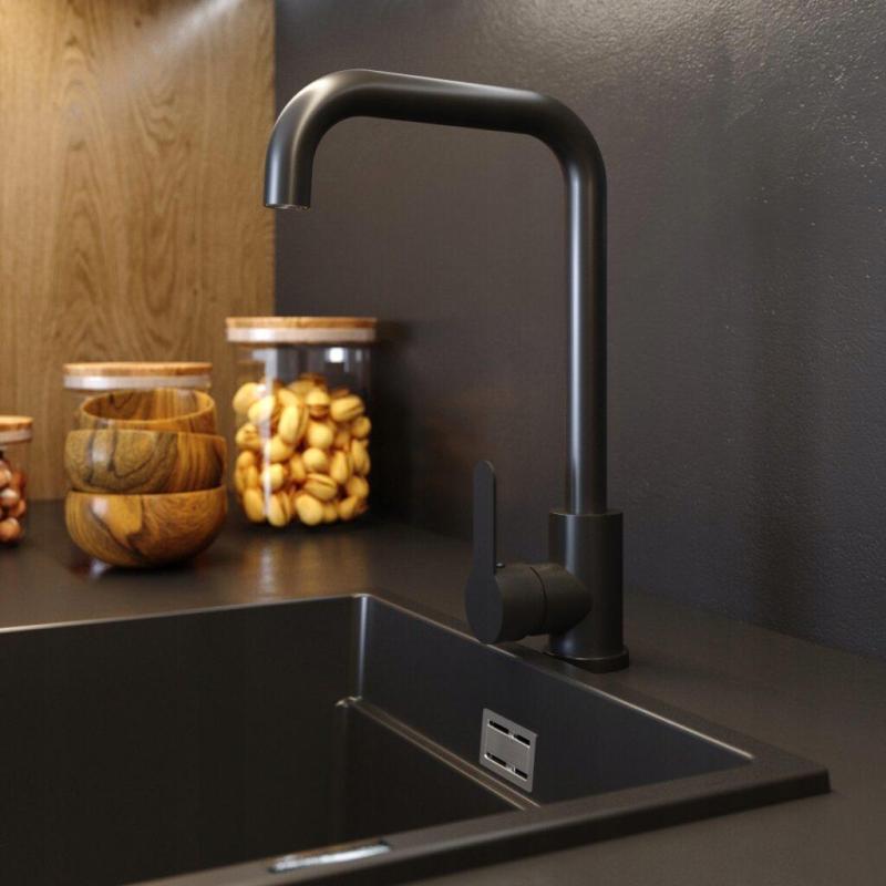 Graniteland Stellar Kuhinjska Pipa Črna z Vrtljivim Izlivom 1208970671