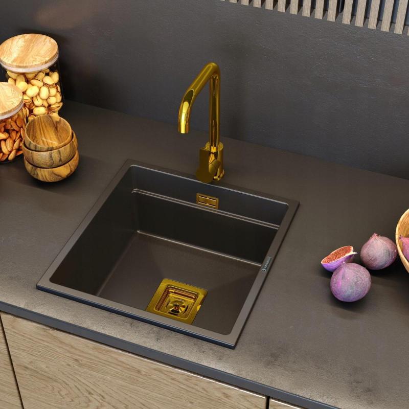 Graniteland Stellar Kuhinjska armatura Zlata z vrtljivim izlivom 1208970673